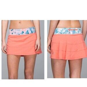 Lululemon Pace Rival Skirt II 4-way Stretch in Plum Peach Blushed Illusion 4